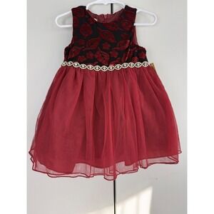 Purple Rose Toddler Girls Burgundy Velvet Tulle Formal Dress GDI2310 24M NEW